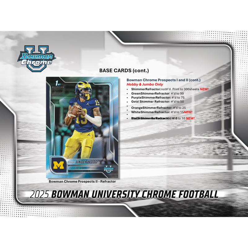 2025 Bowman University Chrome Football Jumbo Box