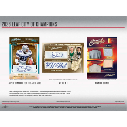 2026 Leaf City of Champions Hobby Box