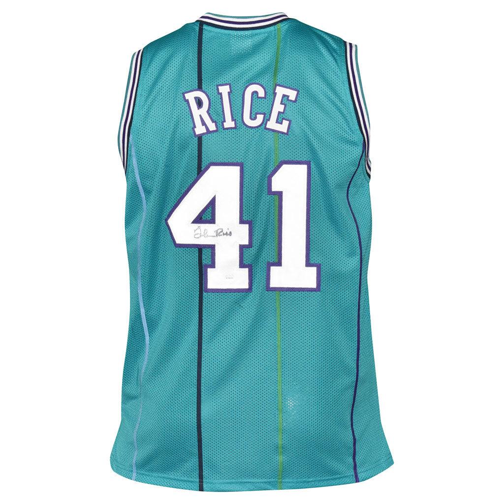 Glen Rice Signed Charlotte Blue Basketball Jersey (Beckett)