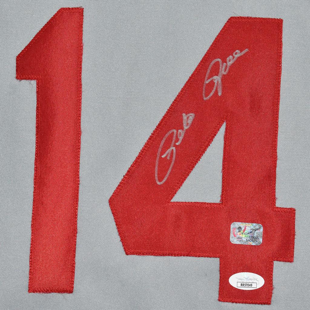 Pete Rose Signed Cincinnati Pro Style Grey Baseball Jersey (JSA)