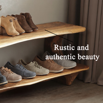 Solid Wood Entryway Narrow Shoe Rack Bench