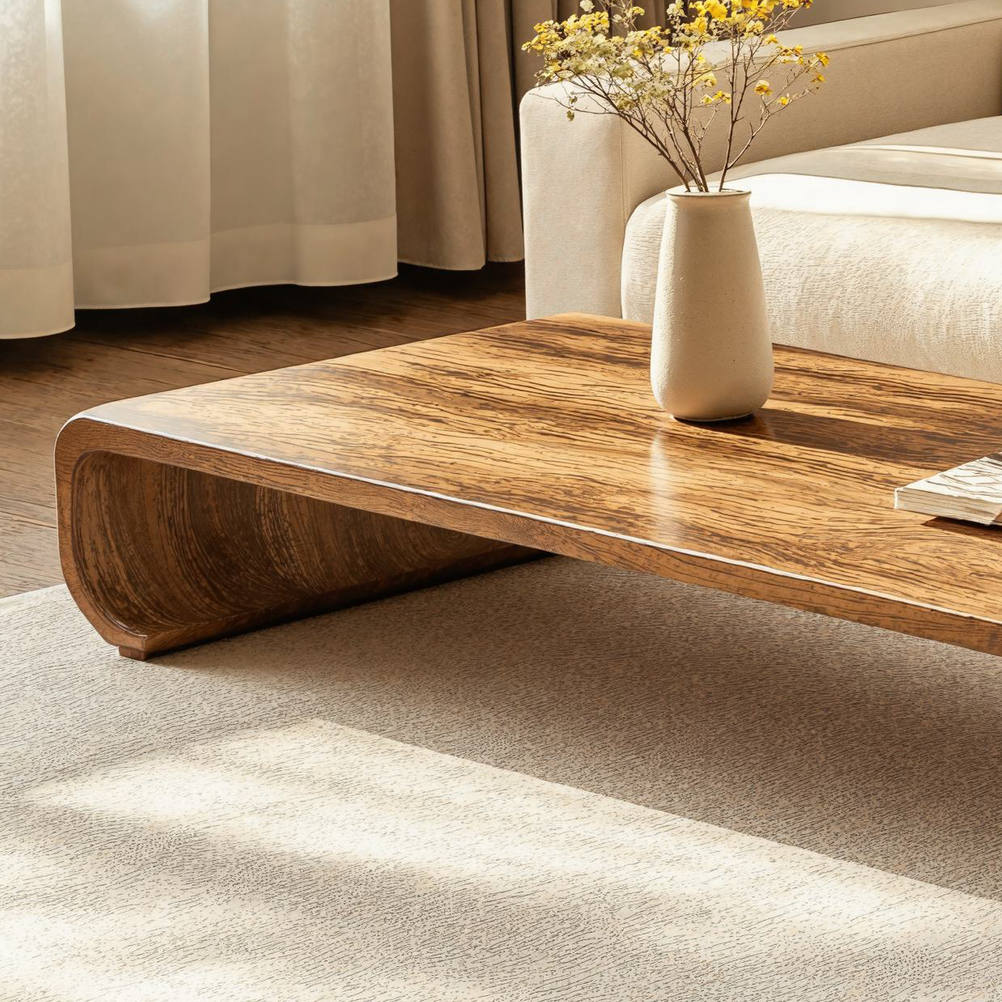 Minimalist Wood Coffee Table Sitting Room Modern Simplicity