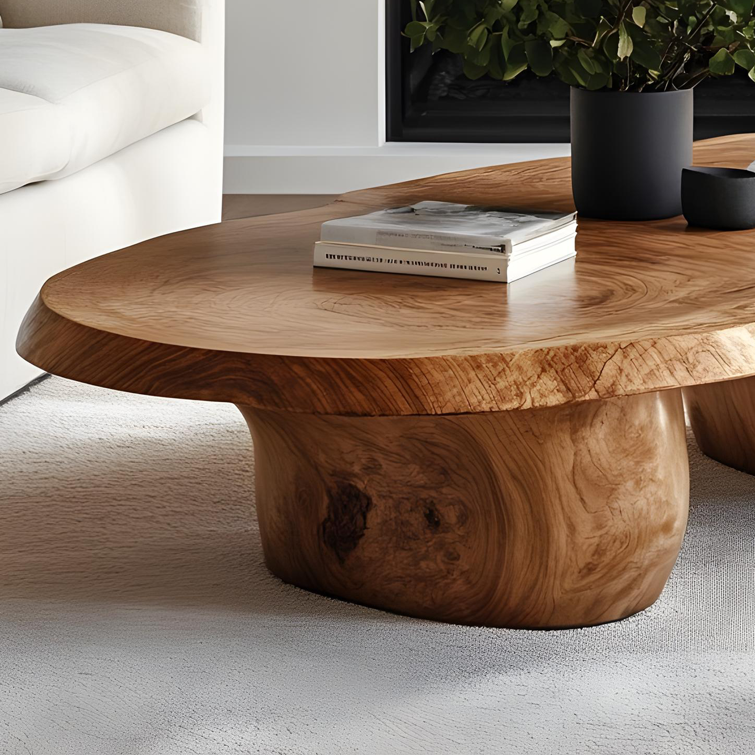 Handcrafted Natural Wood Coffee Table For Inviting Living Room