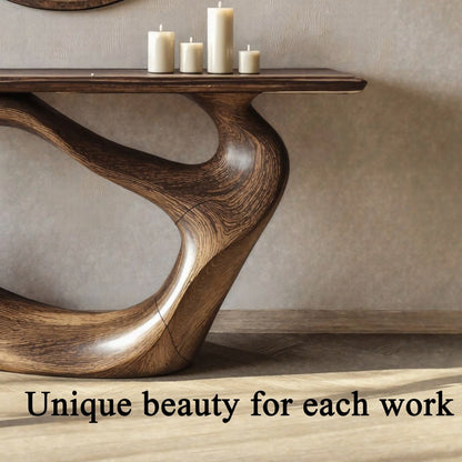 Console Table Handmade Natural Solid Wood Live Edge Table