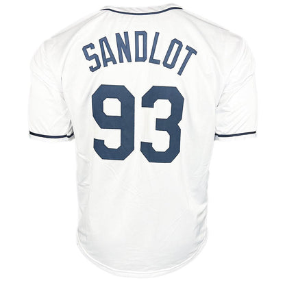 The Sandlot Cast Signed with Nicknames White Baseball Jersey (Beckett)