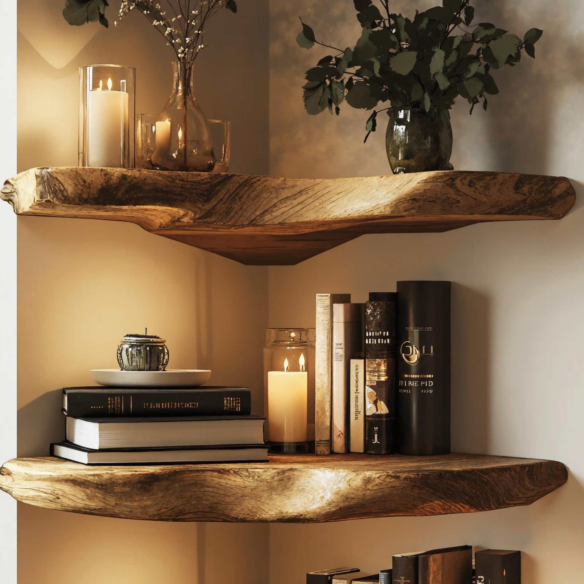 Handcrafted Corner Shelf With A Timeless Wooden Design