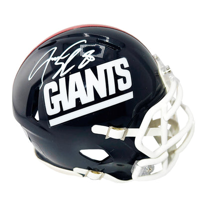 Jeremy Shockey Signed New York Giants Throwback 80-99 Speed Mini Football Helmet (Beckett)