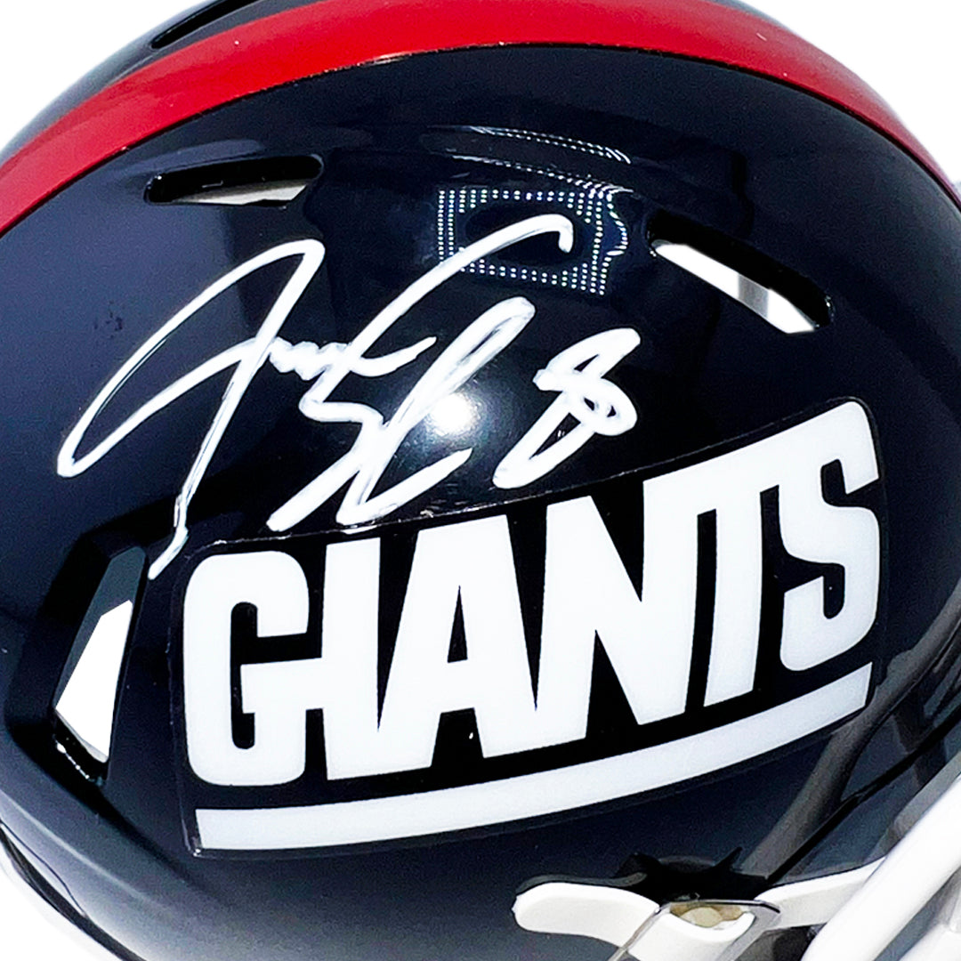 Jeremy Shockey Signed New York Giants Throwback 80-99 Speed Mini Football Helmet (Beckett)
