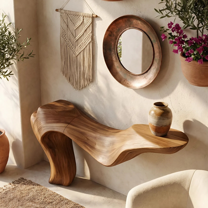 Rustic Live Edge Console Table For Entryway Design Ideas