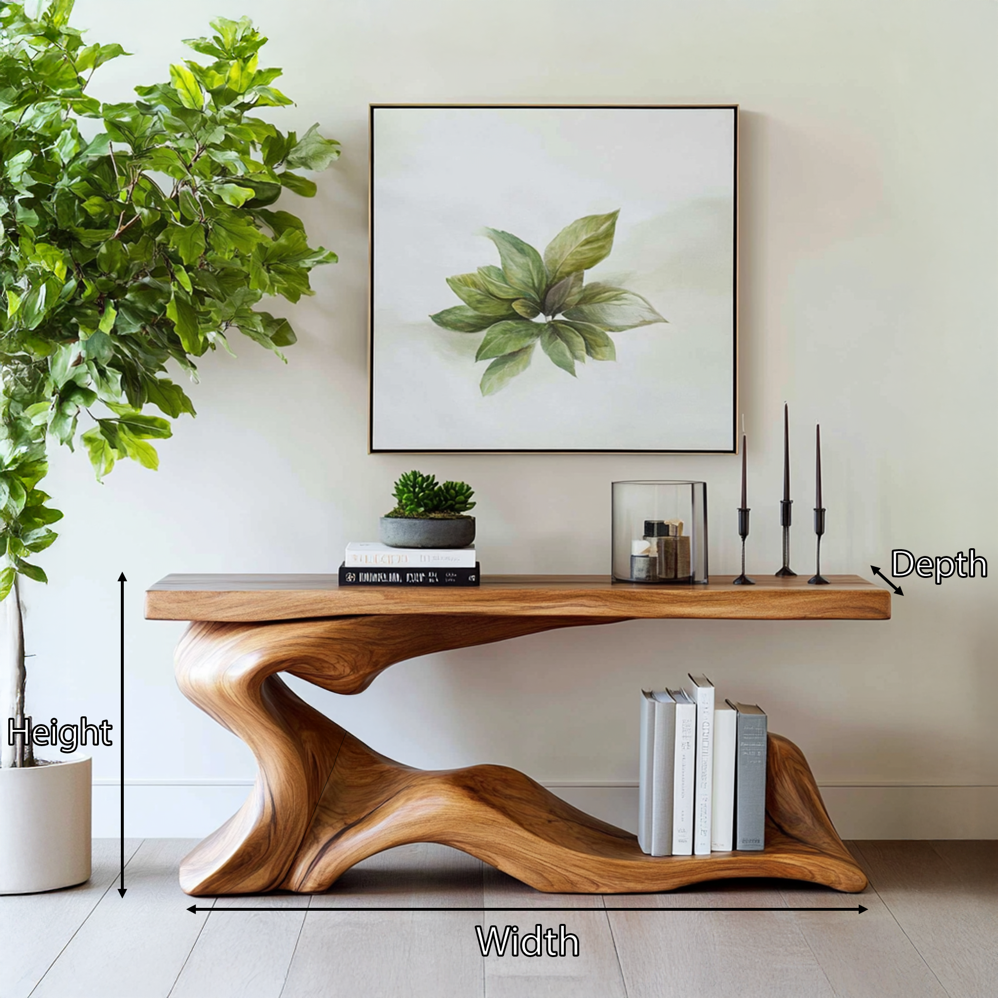 Rustic Live Edge Desk Entryway Design
