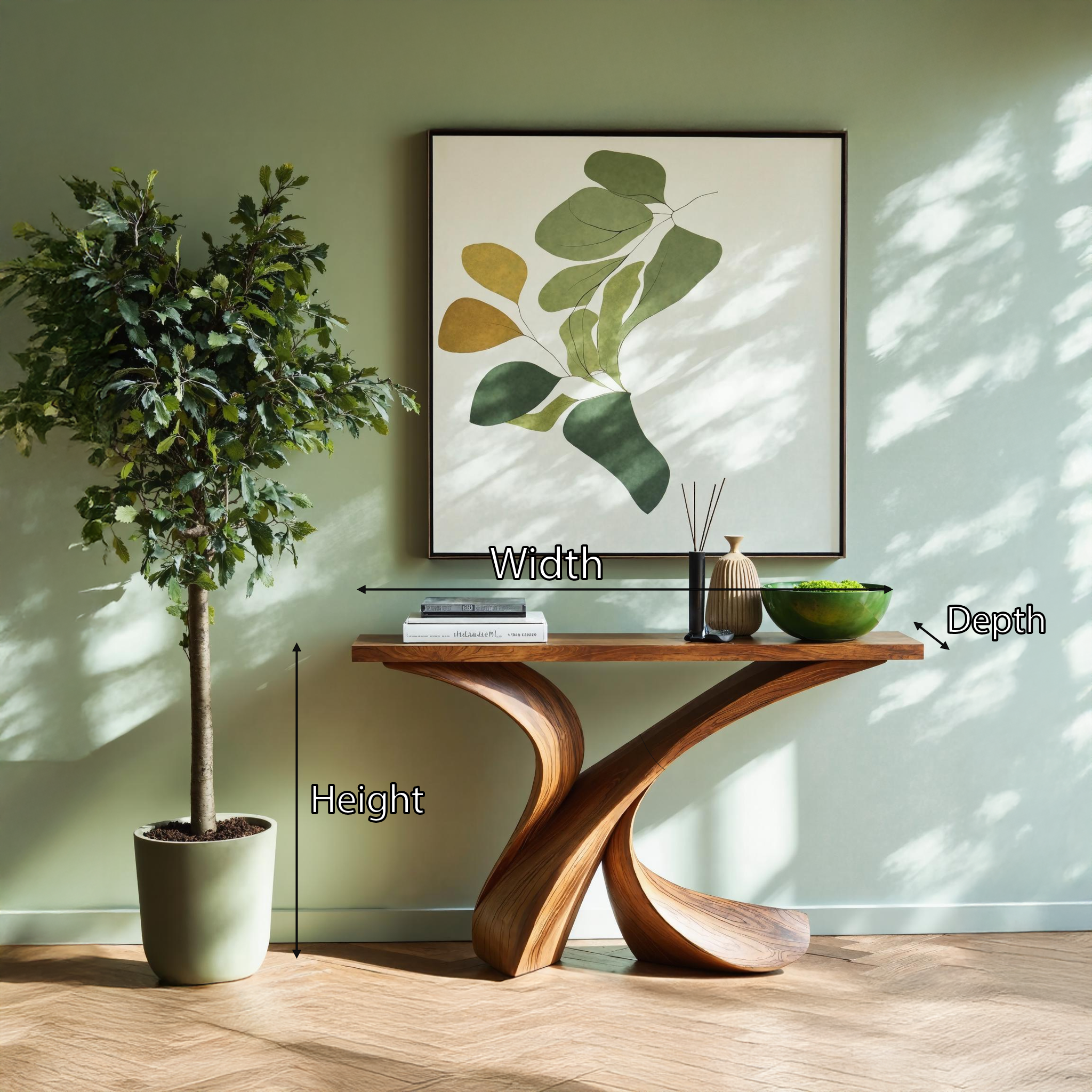 Rustic Wood Console Table Entryway Design