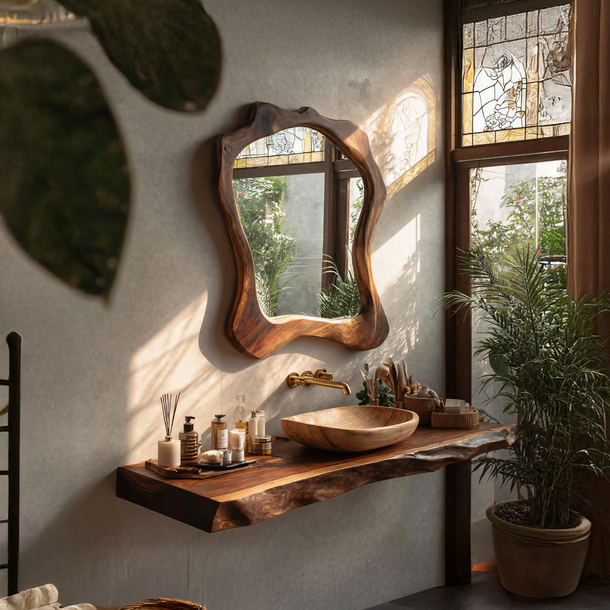 Mid Century Bathroom Vanity With Modern Wood Finish
