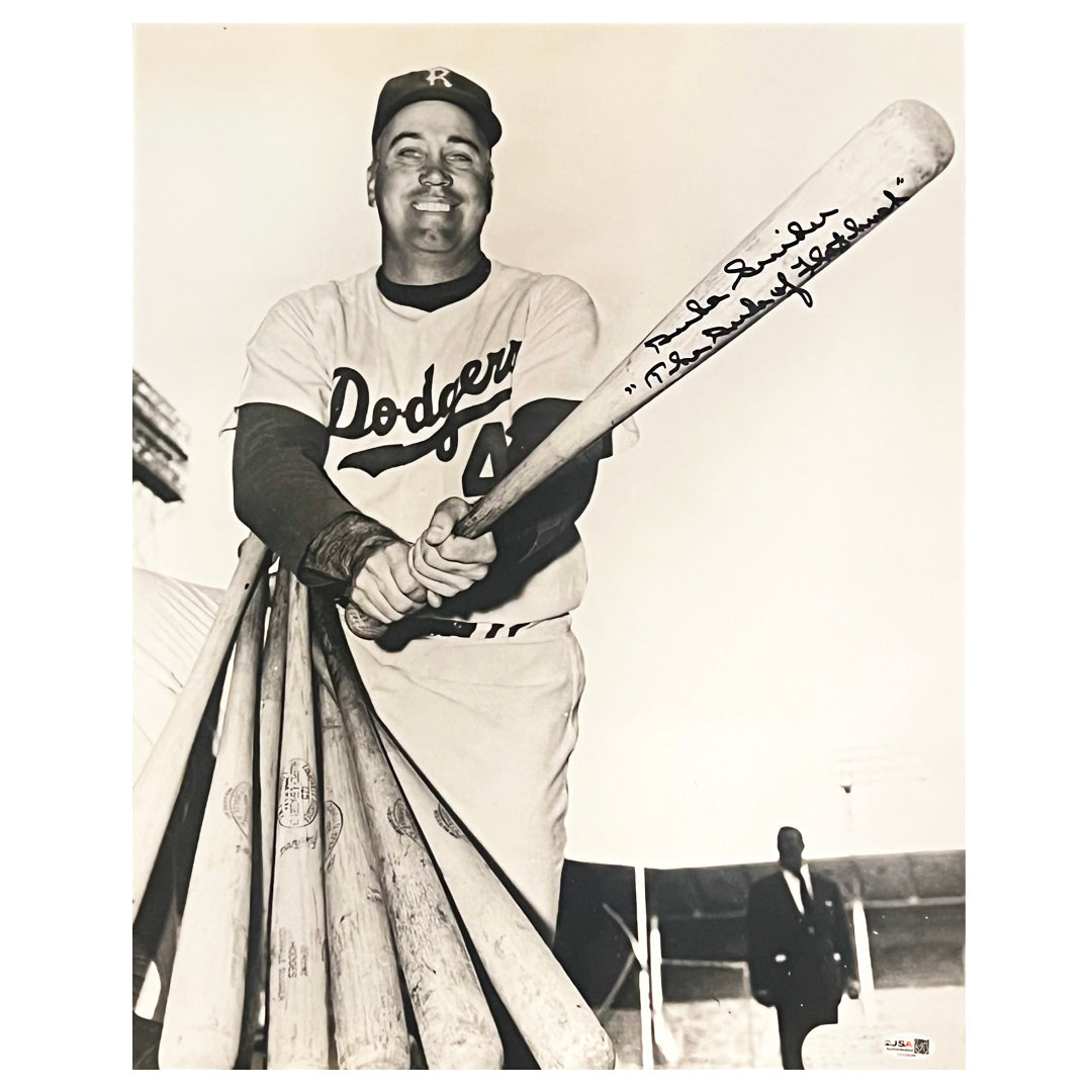 Duke Snider Signed The Duke of Flatbush Inscription Pose 1 Baseball 16x20 Photo (JSA)