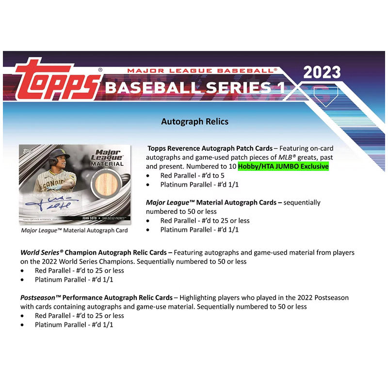 2023 Topps Series 1 Baseball Hobby Box