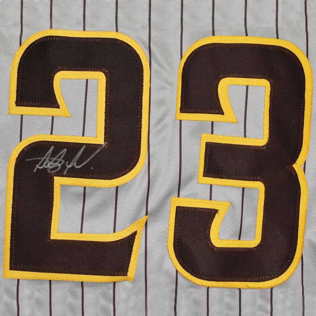 Fernando Tatis Jr Signed San Diego Grey Pinstripe Slam Diego Baseball Jersey (JSA)