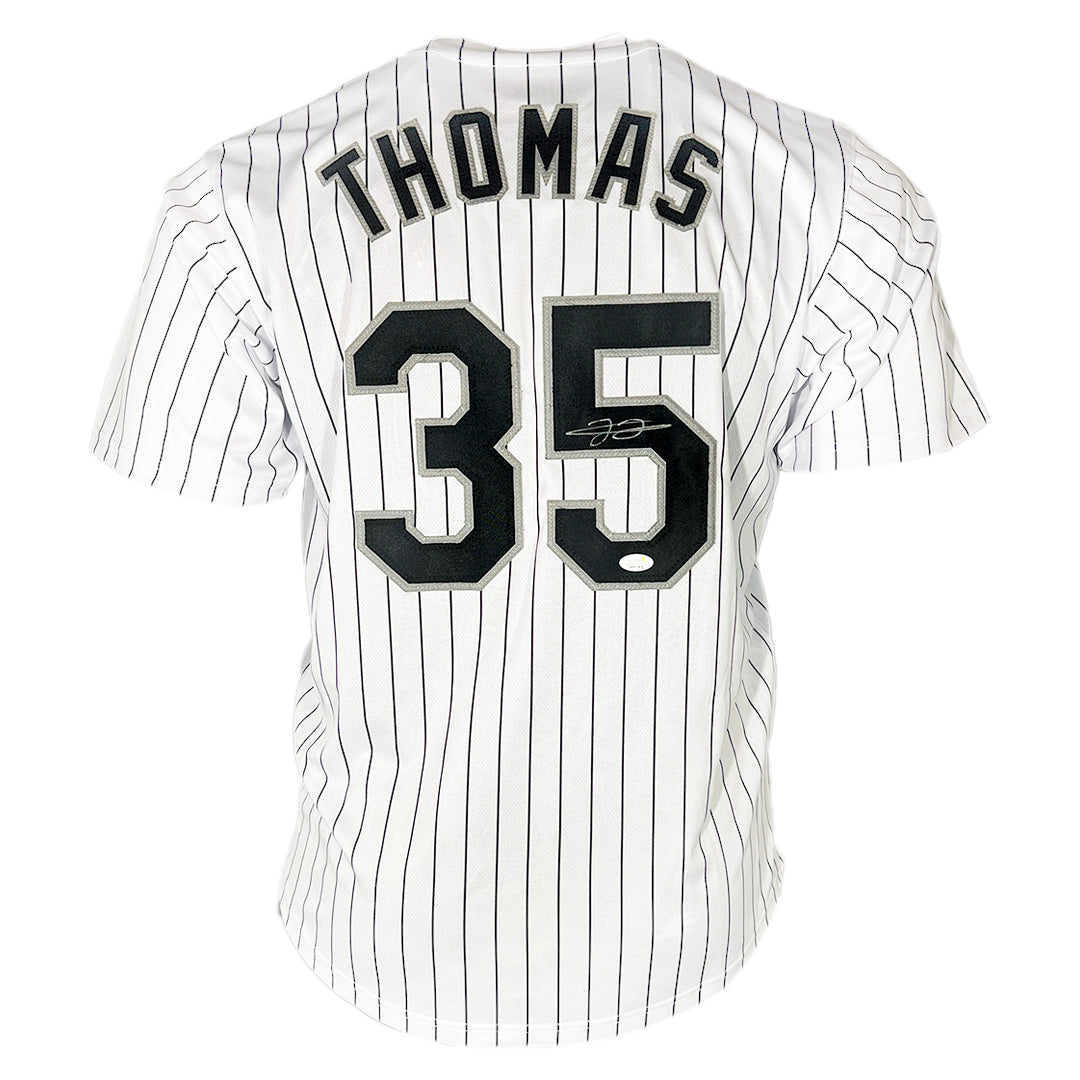 Frank Thomas Signed Chicago Pinstripe Baseball Jersey (JSA)