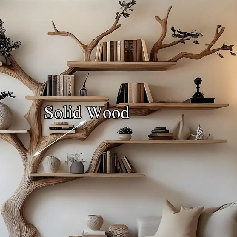 Rustic Tree Bookcase Handcrafted Home Decor Gift For Her