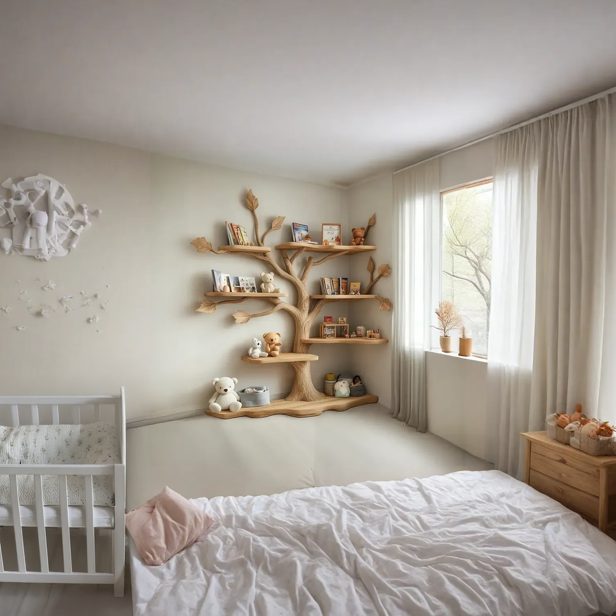 Tree Kids Bookshelf Natural Trees Handmade Baby Room Decor Gift