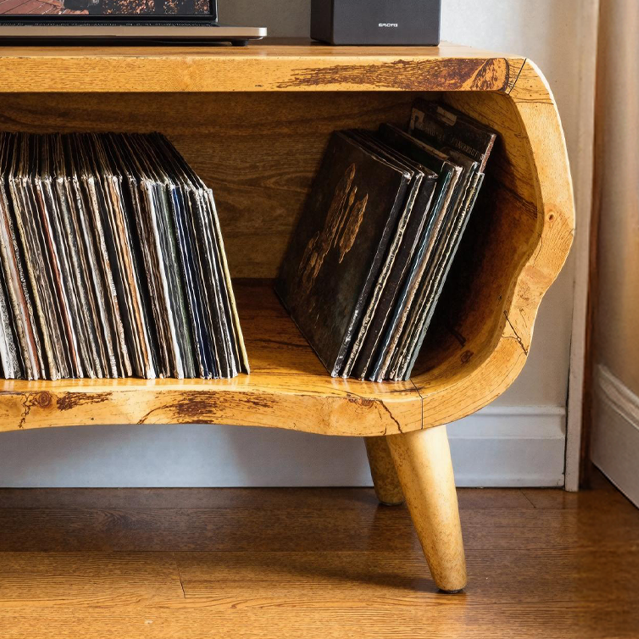 Vintage Record Player Stand For Living Room, Bedroom, Office