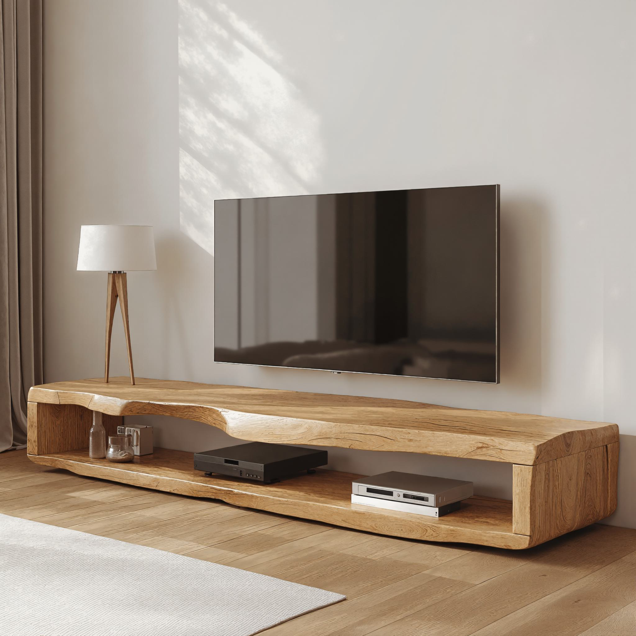 Large Wood Media Center Rustic TV Stand