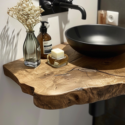 Live Edge Bathroom Vanity Shelfwall
