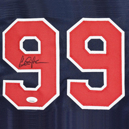 Charlie Sheen Vaughn Signed Major League Blue Baseball Jersey (JSA)