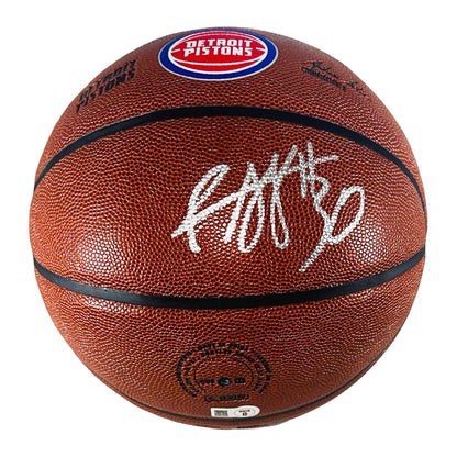 Rasheed Wallace Signed Detroit Pistons NBA Team Logo Basketball (Beckett)