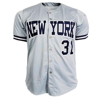 Dave Winfield Signed Stats Inscription New York Grey Baseball Jersey (JSA)