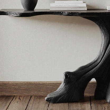 Modern Black Wood Console Table For Living Room Decor