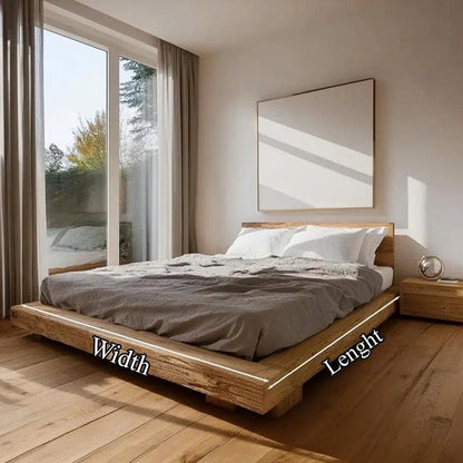 Rustic Low Profile Bed Frame Handmade Unique King Bed Frame Decor Home Gift