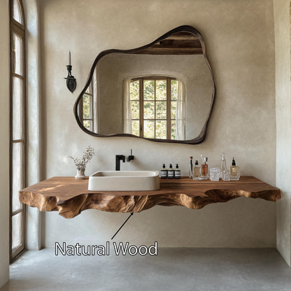 Mid Century Vanity In Solid Wood For Bathroom Decor
