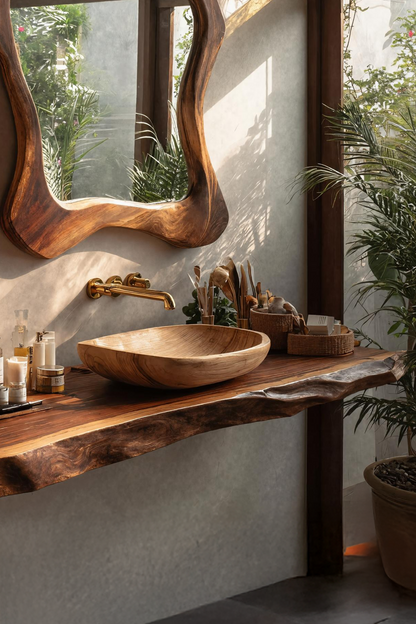 Mid Century Bathroom Vanity With Modern Wood Finish