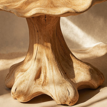 Minimalist Wood Mushroom End Table For Bedroom Clean Lines