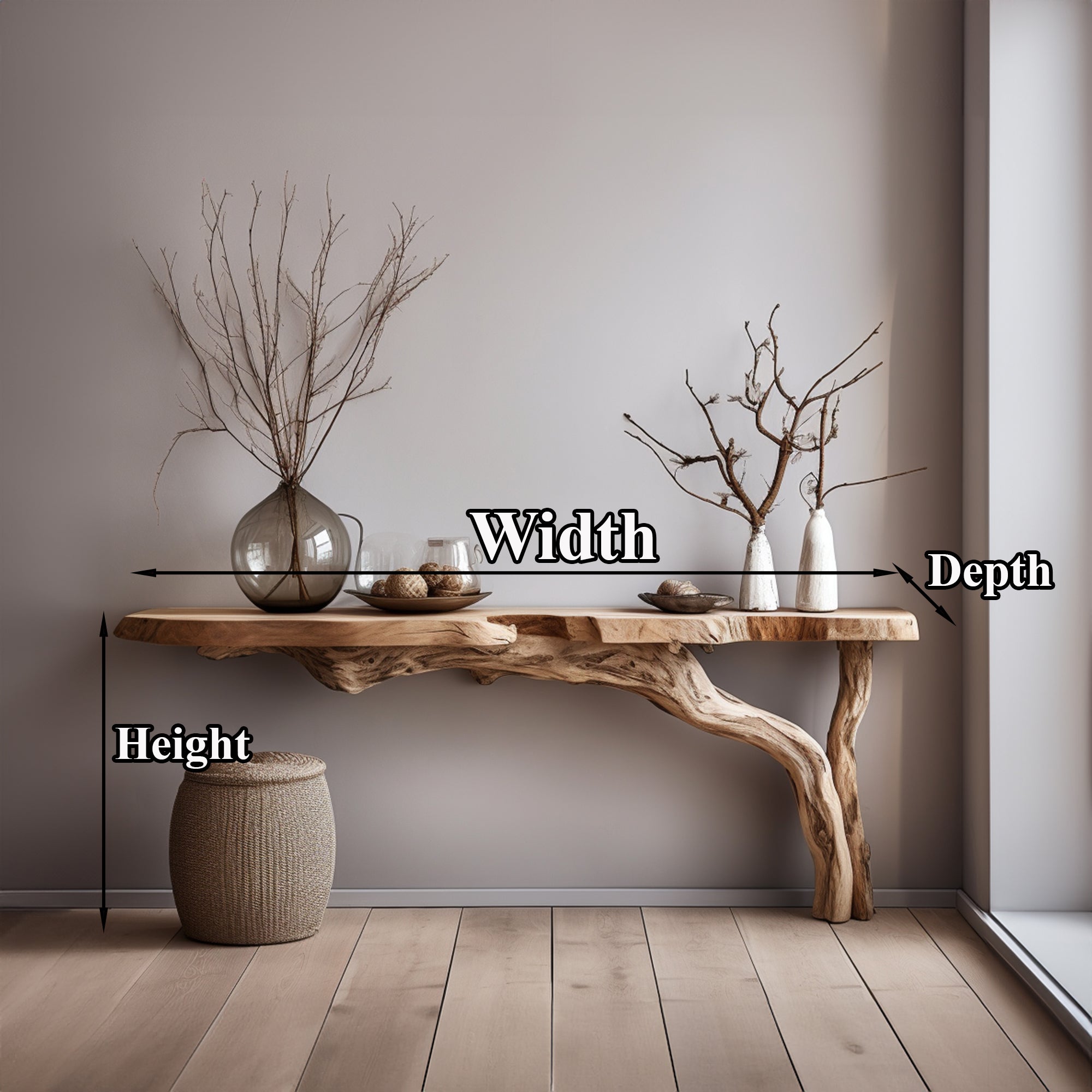 Rustic Wood Floating Side Table For Modern Spaces