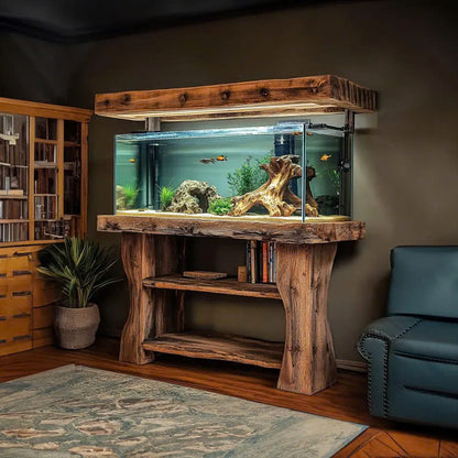 Wooden aquarium shelf custom Decor Home Gift