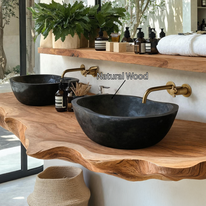 Wooden Vessel Sink Handcrafted For Bathroom Renovation