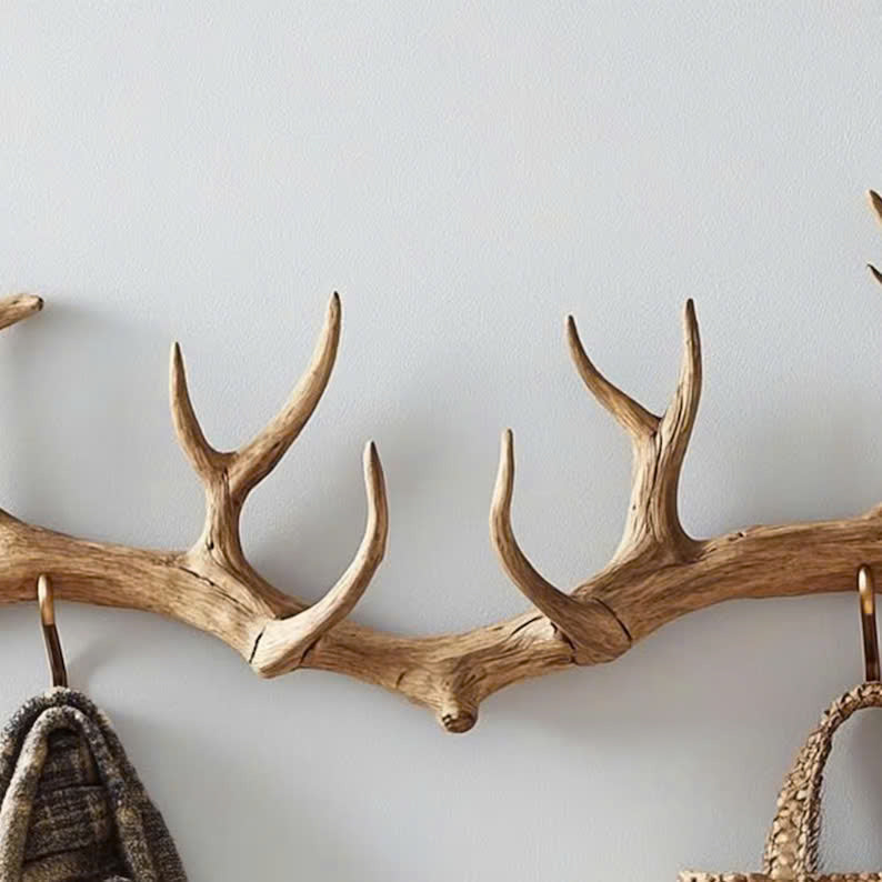 Antler Coat Rack Rustic Wood Wall Hanger Custom Gift