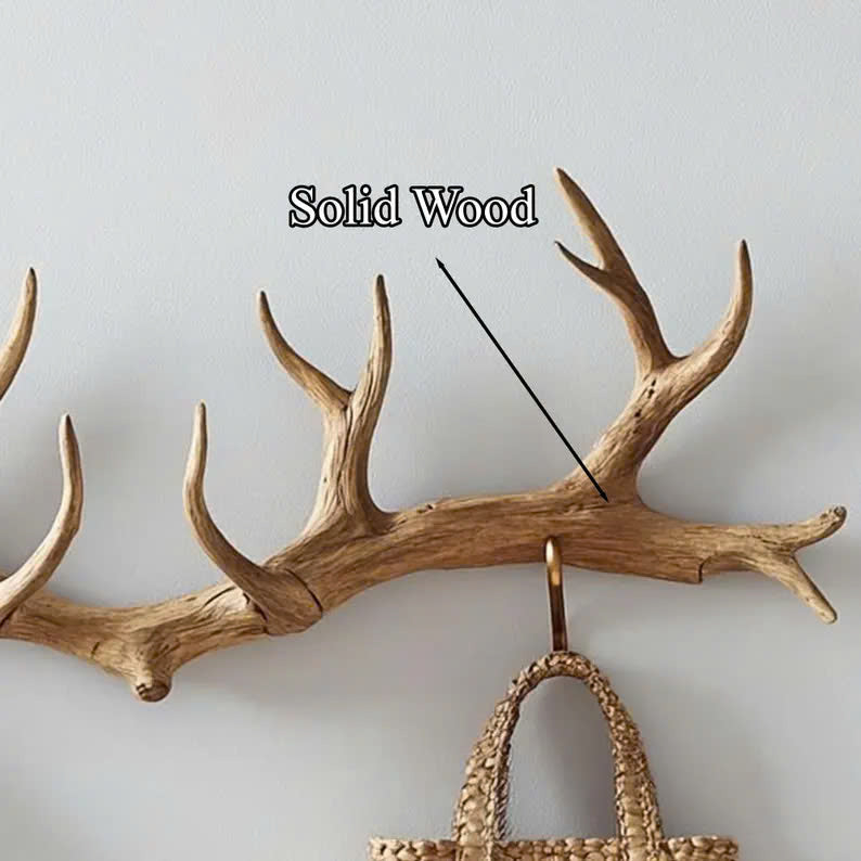 Antler Coat Rack Rustic Wood Wall Hanger Custom Gift