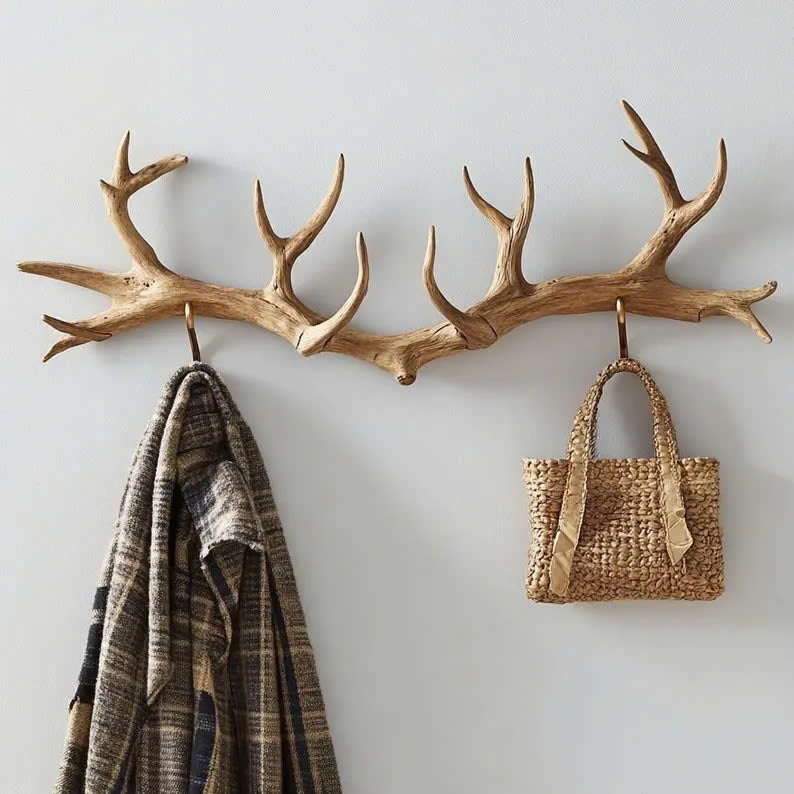 Antler Coat Rack Rustic Wood Wall Hanger Custom Gift
