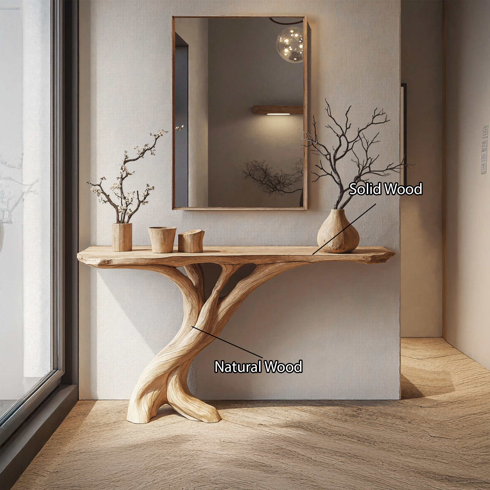 Narrow Console Table Side Table Unique Design
